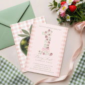 ストロベリー1stバースデーベリーファースト誕生日写真 招待状