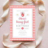 ストロベリー1stバースデーベリーファースト誕生日 招待状