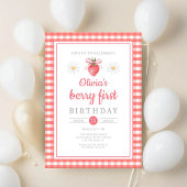 ストロベリー1stバースデーベリーファースト誕生日 招待状