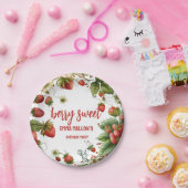 ストロベリー1stバースデーベリーFirst ペーパープレート (パーティー)