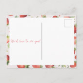 ストロベリー1stフォトベリーファースト誕生日 インビテーションポストカード (裏面)