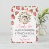 ストロベリー1stフォトベリーファースト誕生日 サンキューカード (スタンド正面)