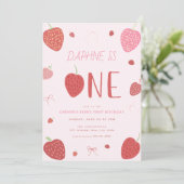 ストロベリー1stベリーファースト誕生日招待状 招待状 (スタンド正面)