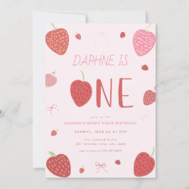 ストロベリー1stベリーファースト誕生日招待状 招待状