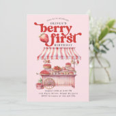 ストロベリー1st誕生日パーティーベリー最初の少女 招待状 (スタンド正面)