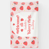 ストロベリー1st誕生日パーティーベリー最初の歓迎 横断幕 (縦)