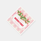 ストロベリー1st誕生日パーティーベリー最初 スタンダードカクテルナプキン (角)