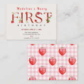 ストロベリー1st誕生日パーティーベリー最初 ノートカード (正面/裏面)