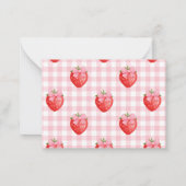 ストロベリー1st誕生日パーティーベリー最初 ノートカード (裏面)