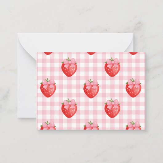 ストロベリー1st誕生日パーティーベリー最初 ノートカード (裏面)