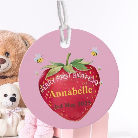 ストロベリー1st誕生日パーティーベリー最初 フェイバータグ