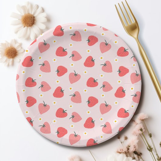 ストロベリー1st誕生日パーティーベリー最初 ペーパープレート