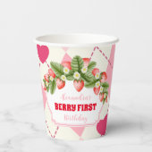 ストロベリー1st誕生日パーティーベリー最初 紙コップ (裏面)