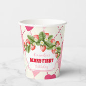 ストロベリー1st誕生日パーティーベリー最初 紙コップ (正面)