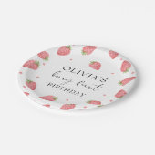 ストロベリー1st誕生日パーティーベリー紙プレート ペーパープレート (アングル)