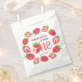 ストロベリー1st誕生日ベビーベリースウィートパーティー フェイバーバッグ (クリップ留めされた状態)