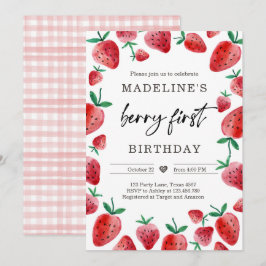 ストロベリー1st誕生日招待状ファーストベリースウィート 招待状