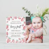 ストロベリー1st誕生日招待状ファーストベリースウィート 招待状 (スタンド正面)