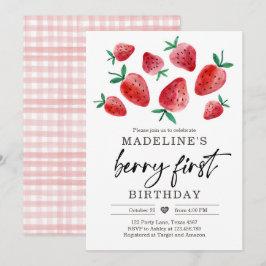 ストロベリー1st誕生日招待状ファーストベリースウィート 招待状