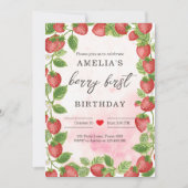 ストロベリー1st誕生日招待状ファーストベリースウィート 招待状 (正面)