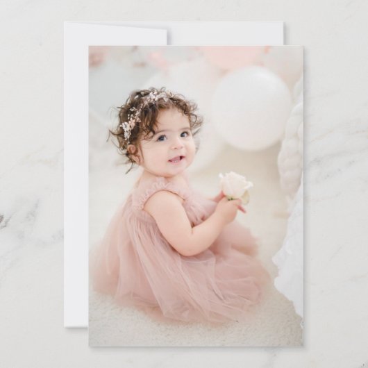 ストロベリー1st誕生日招待状ファーストベリースウィート 招待状 (裏面)