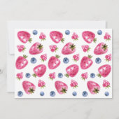 ストロベリー1st誕生日招待状ベリースウィート サンキューカード (裏面)