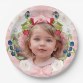 ストロベリー1st Berry Sweet誕生日写真 ペーパープレート (正面)