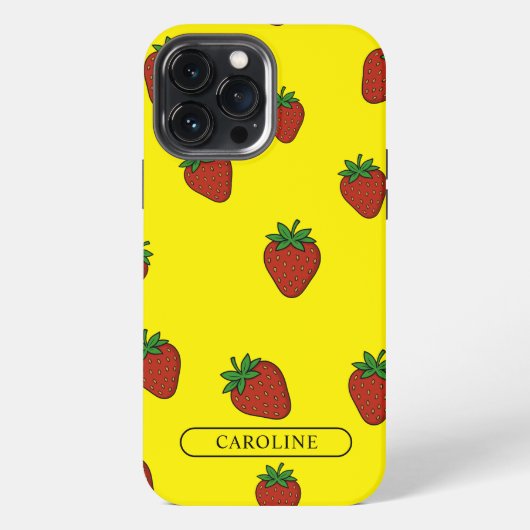 ストロベリー イエロー カスタム iPhoneケース (裏面)