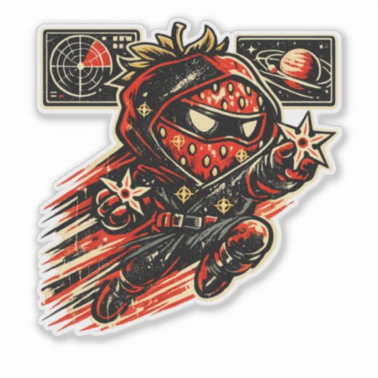 ストロベリー・スター・アサシン — ヴィンテージ宇宙忍者 シール (正面)