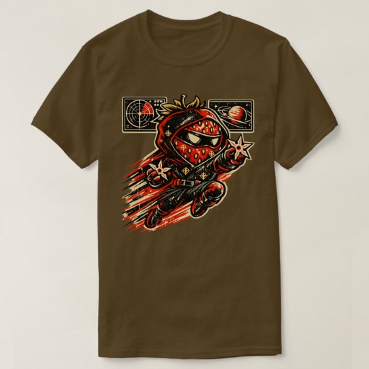 ストロベリー・スター・アサシン — ヴィンテージ宇宙忍者 Tシャツ (デザイン正面)