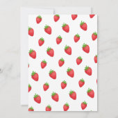 ストロベリー&デイジーベリーファースト誕生日招待状 招待状 (裏面)