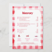 ストロベリー・バチェロレッテの週末旅行スケジュール 招待状 (裏面)