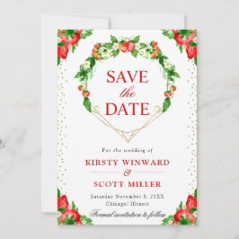 ストロベリー フラワーハートリース ウェディング セーブザデート