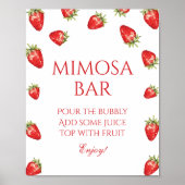 ストロベリー ブライダル シャワー ミモザ バー ポスター (正面)