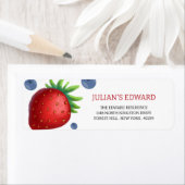 ストロベリー&ブルーベリーガールバースデーパーティーのアドレス ラベル (インサイチュ)