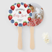 ストロベリー&ブルーベリーガールバースデーパーティーの写真 ハンドファン (正面&裏面)