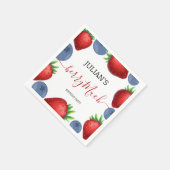 ストロベリー&ブルーベリーガールバースデーパーティー スタンダードカクテルナプキン (角)