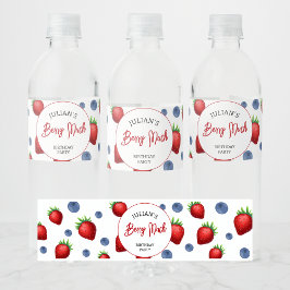 ストロベリー&ブルーベリーガールバースデーパーティー ペットボトルラベル