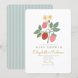 ストロベリー ブーケ ブルーム ベビー シャワー 招待状