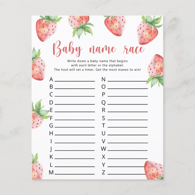 ストロベリー – ベビー名レースゲーム (正面)