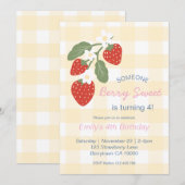 ストロベリー ベリー スウィート カントリー 春の誕生日 招待状 (正面/裏面)