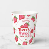ストロベリー レッド ピンク ベリー スイート ベイビー シャワー 紙コップ (裏面)