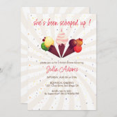 ストロベリー ヴァニラ チョコ スクープ ブライズシャワー 招待状 (正面/裏面)