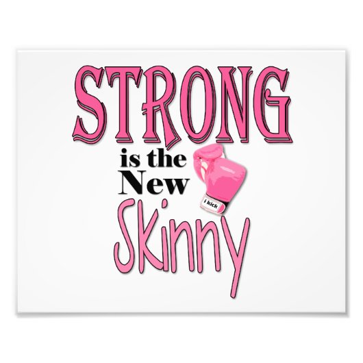 ストロングは新しいスキニー！ピンクのボクシング手袋 フォトプリント            (正面)