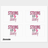 ストロングは新しいスキニー！ピンクのボクシング手袋 長方形シール (シート)