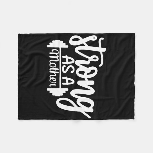 ストロングアザ母エクササイズフィットネストレーニングジムギ フリースブランケット (正面(横))