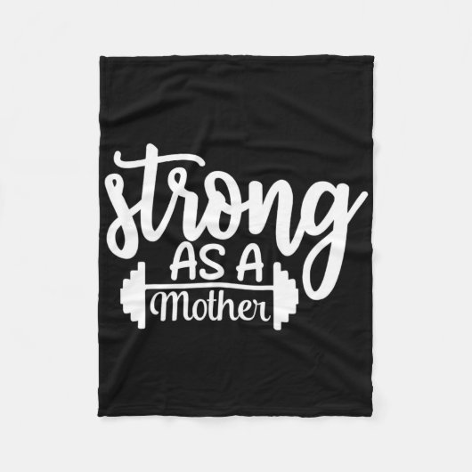ストロングアザ母エクササイズフィットネストレーニングジムギ フリースブランケット (正面)