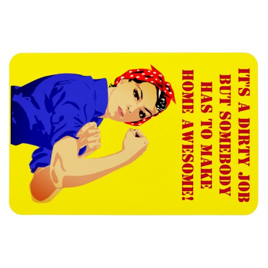 ストロングウィメンズハウスワークインスピレーションホームメーカー マグネット (横)