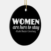 ストロングウィメンズルスバダーギンズバーグフェミニスト引用文 セラミックオーナメント (右)