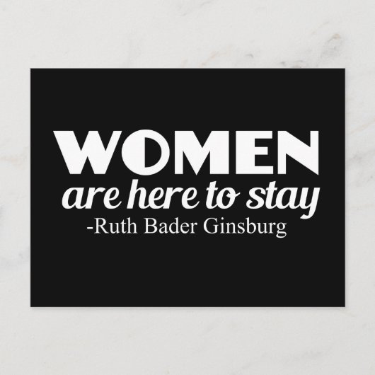 ストロングウィメンズルスバダーギンズバーグフェミニスト引用文 ポストカード (正面)